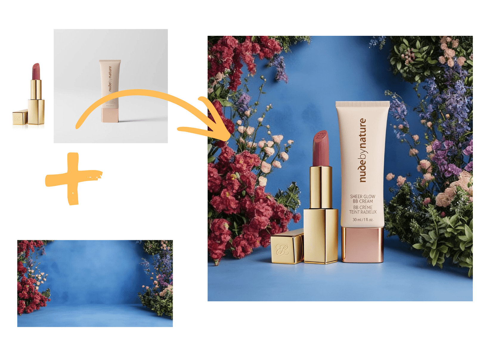 Example of product photos combined into a polished product visual